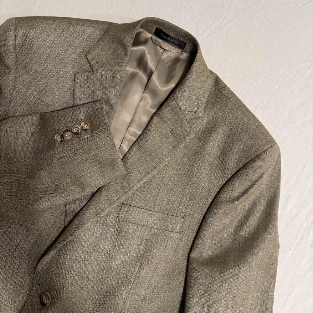 Lauren Ralph Lauren Blazer 42S Mens Plaid Wool Silk Sport Coat Herringbone READ